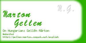 marton gellen business card